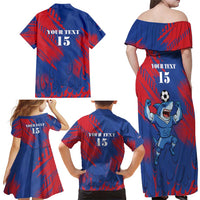 Custom Cape Verde Football Family Matching Off Shoulder Maxi Dress and Hawaiian Shirt One Team One Victory - Wonder Print Shop