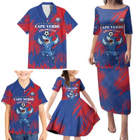 Custom Cape Verde Football Family Matching Puletasi and Hawaiian Shirt One Team One Victory - Wonder Print Shop