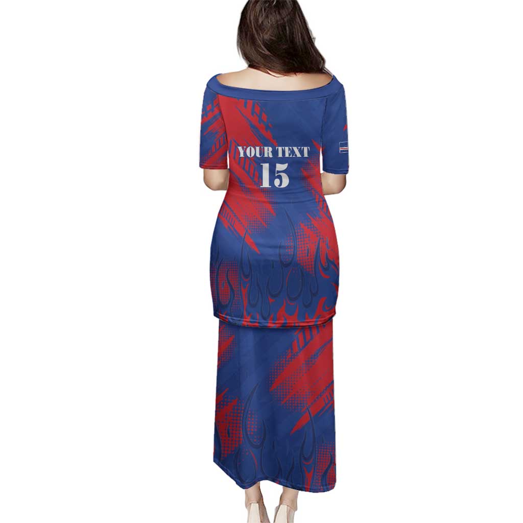 Custom Cape Verde Football Family Matching Puletasi and Hawaiian Shirt One Team One Victory - Wonder Print Shop