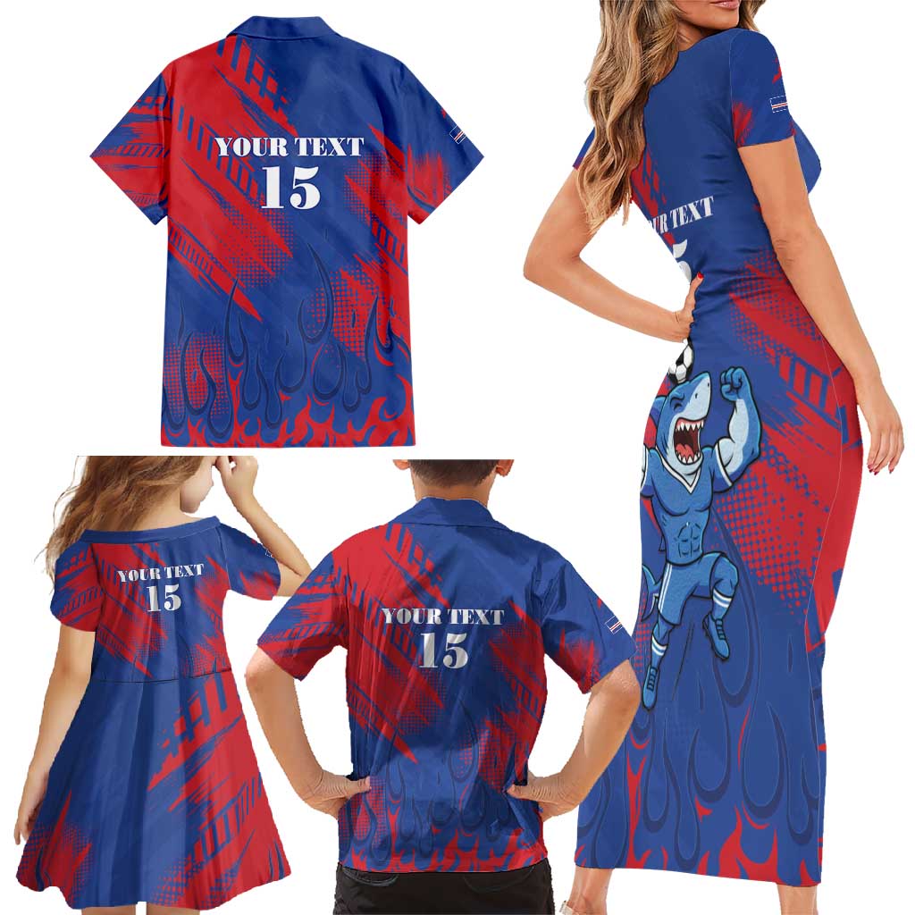 Custom Cape Verde Football Family Matching Short Sleeve Bodycon Dress and Hawaiian Shirt One Team One Victory - Wonder Print Shop