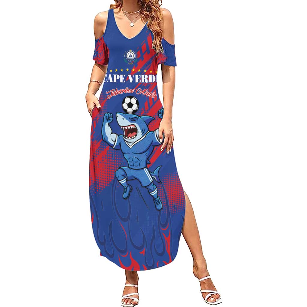 Custom Cape Verde Football Family Matching Summer Maxi Dress and Hawaiian Shirt One Team One Victory - Wonder Print Shop
