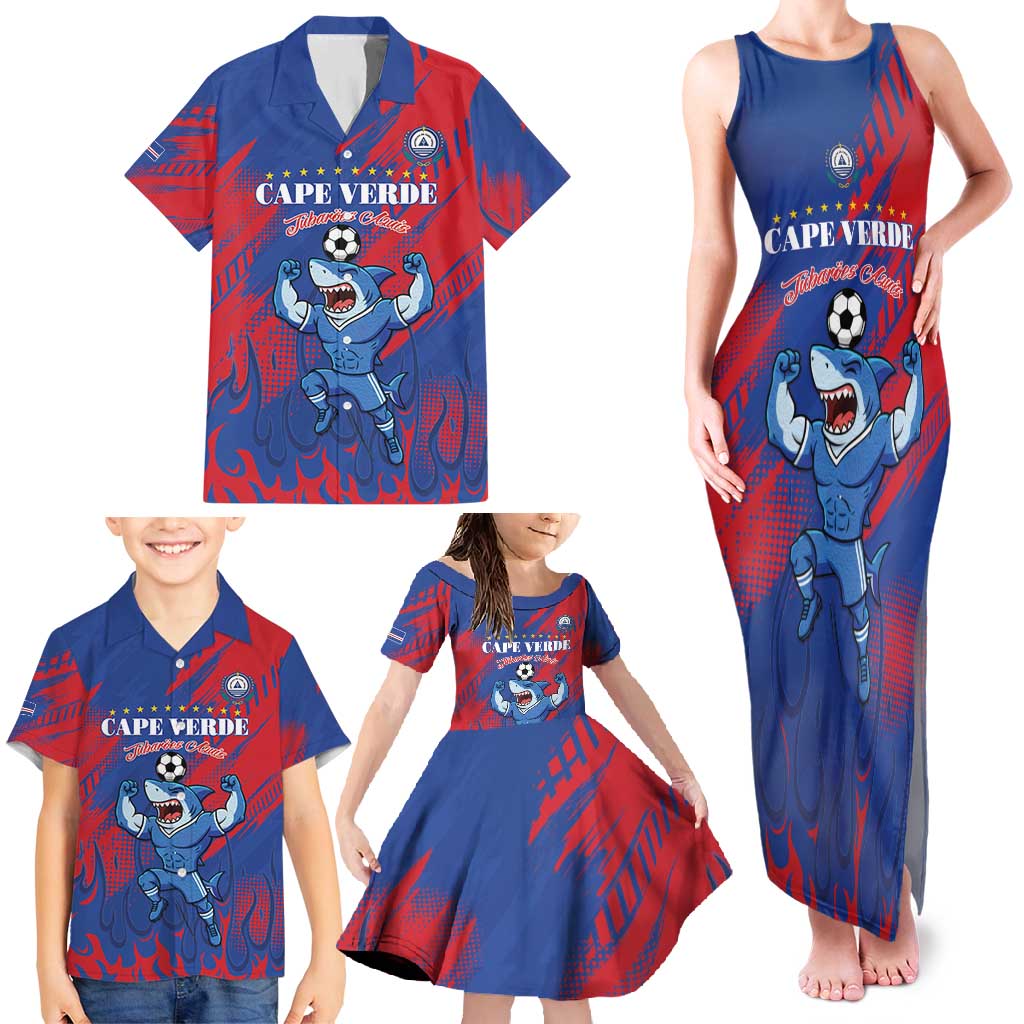 Custom Cape Verde Football Family Matching Tank Maxi Dress and Hawaiian Shirt One Team One Victory - Wonder Print Shop