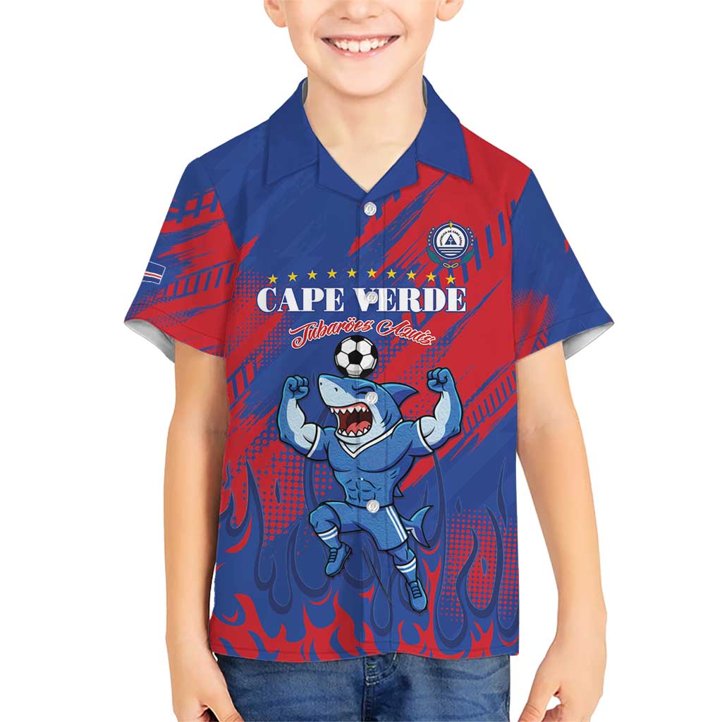 Custom Cape Verde Football Kid Hawaiian Shirt One Team One Victory - Wonder Print Shop