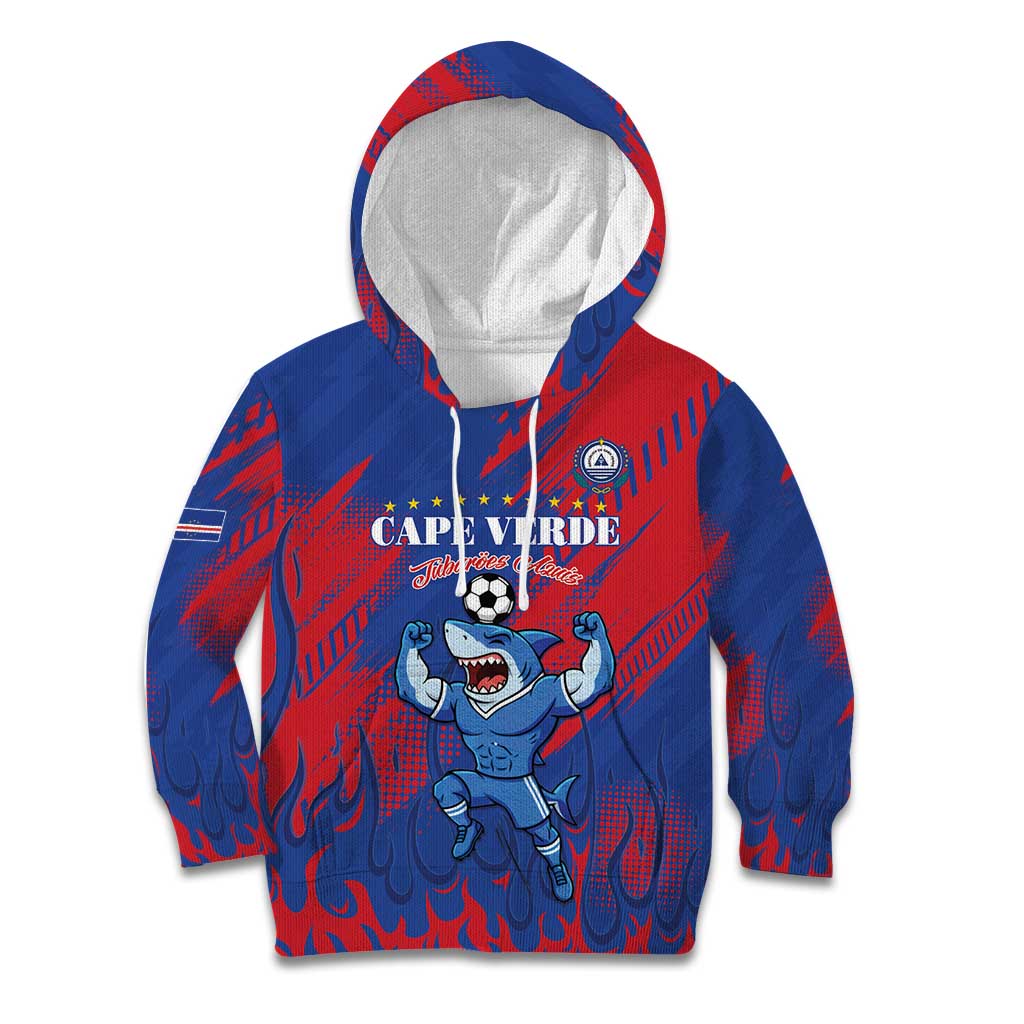 Custom Cape Verde Football Kid Hoodie One Team One Victory - Wonder Print Shop