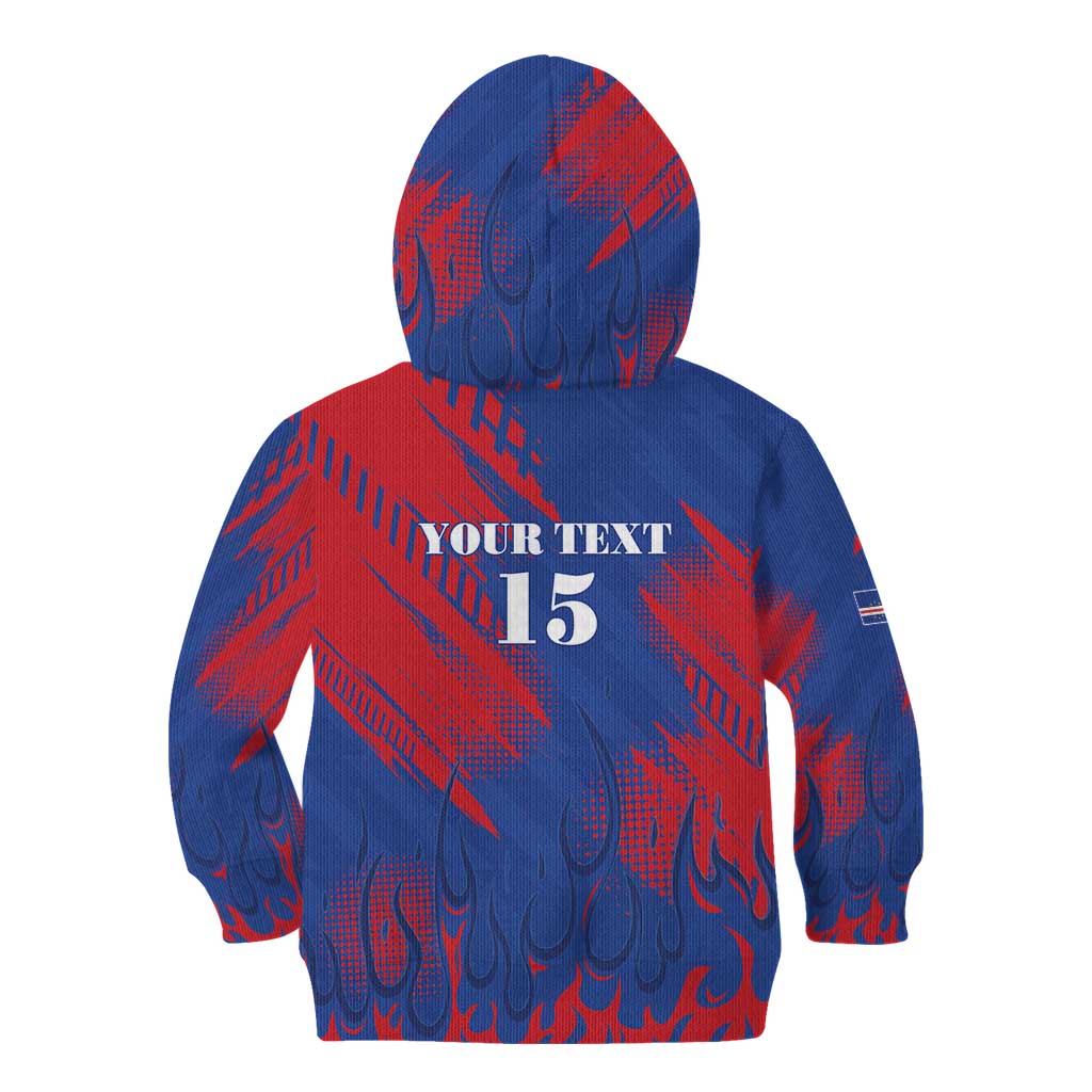 Custom Cape Verde Football Kid Hoodie One Team One Victory - Wonder Print Shop