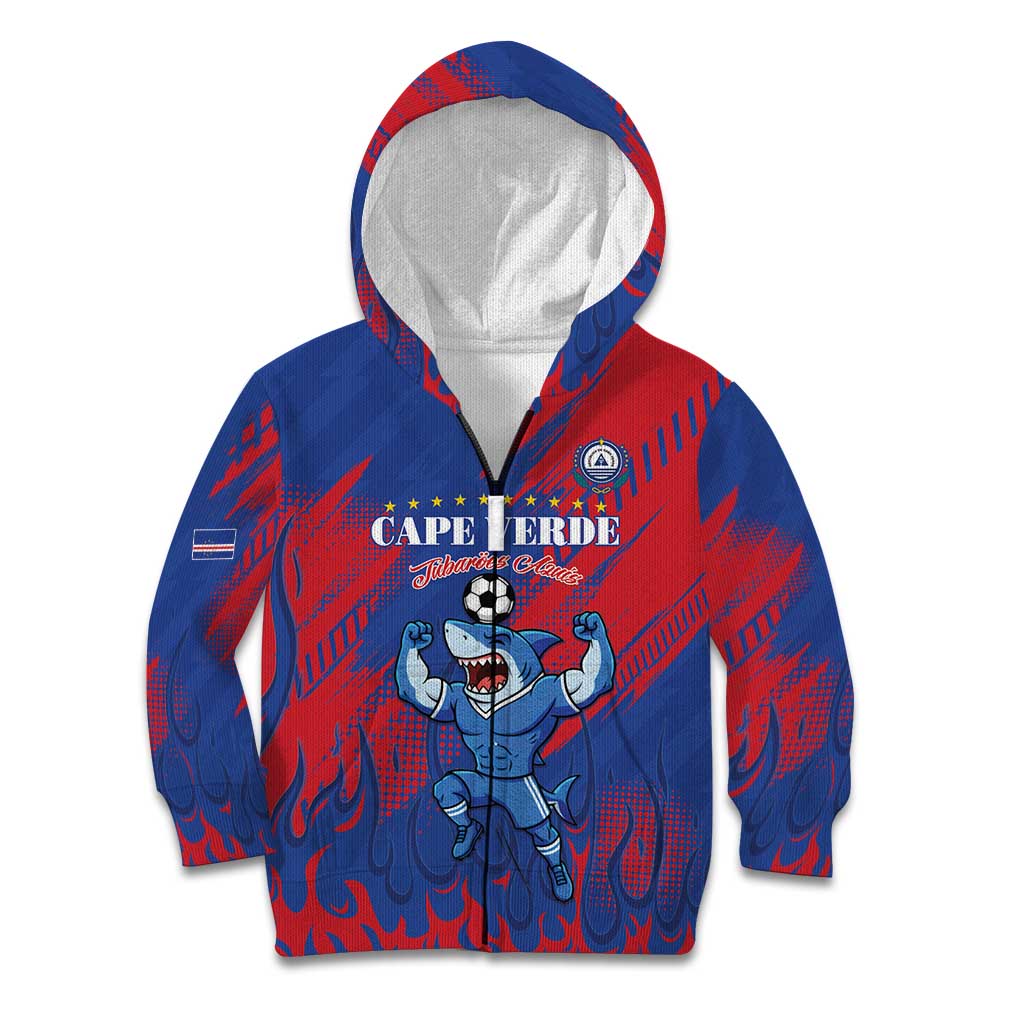Custom Cape Verde Football Kid Hoodie One Team One Victory - Wonder Print Shop