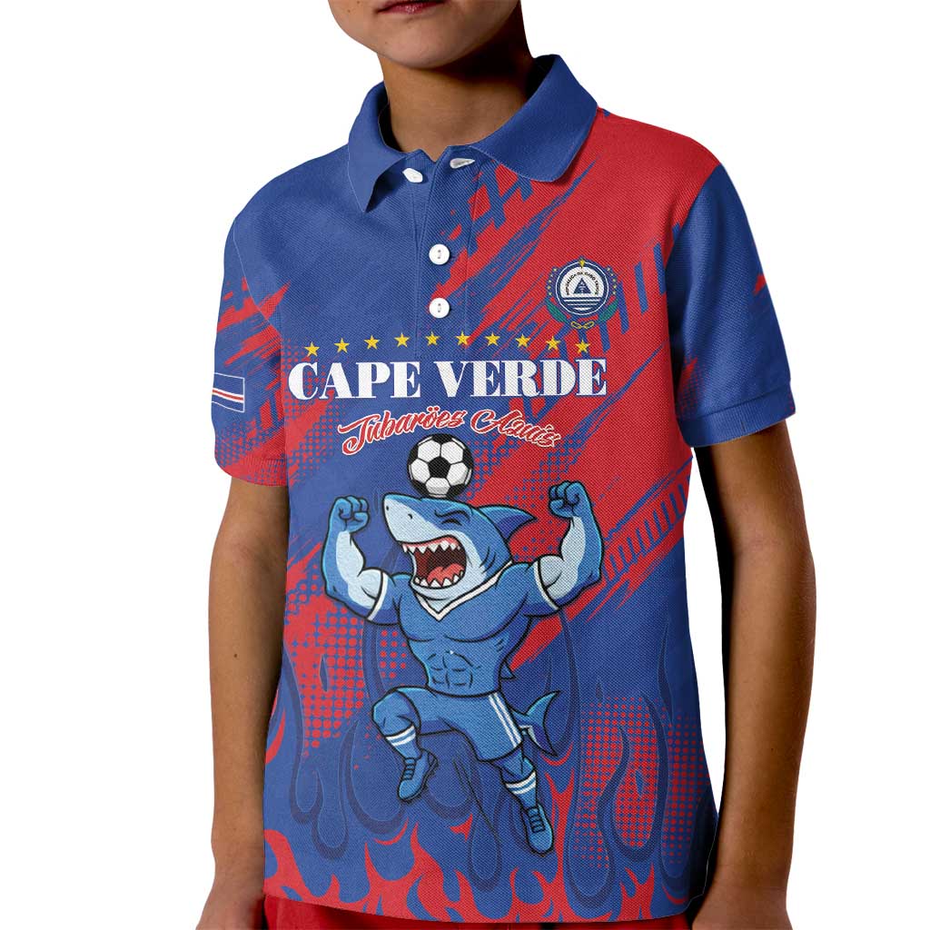 Custom Cape Verde Football Kid Polo Shirt One Team One Victory - Wonder Print Shop