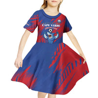 Custom Cape Verde Football Kid Short Sleeve Dress One Team One Victory - Wonder Print Shop