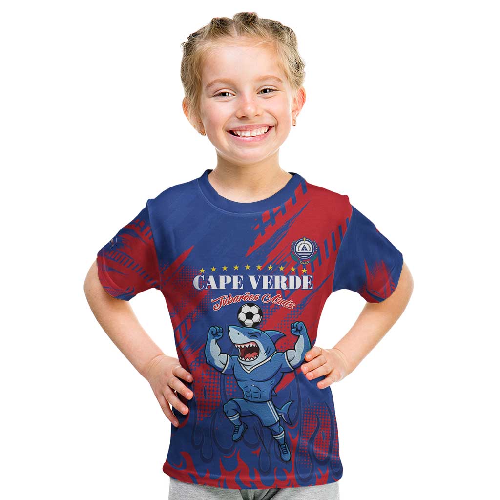 Custom Cape Verde Football Kid T Shirt One Team One Victory - Wonder Print Shop