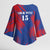 Custom Cape Verde Football Kimono Sleeve Blouse One Team One Victory - Wonder Print Shop