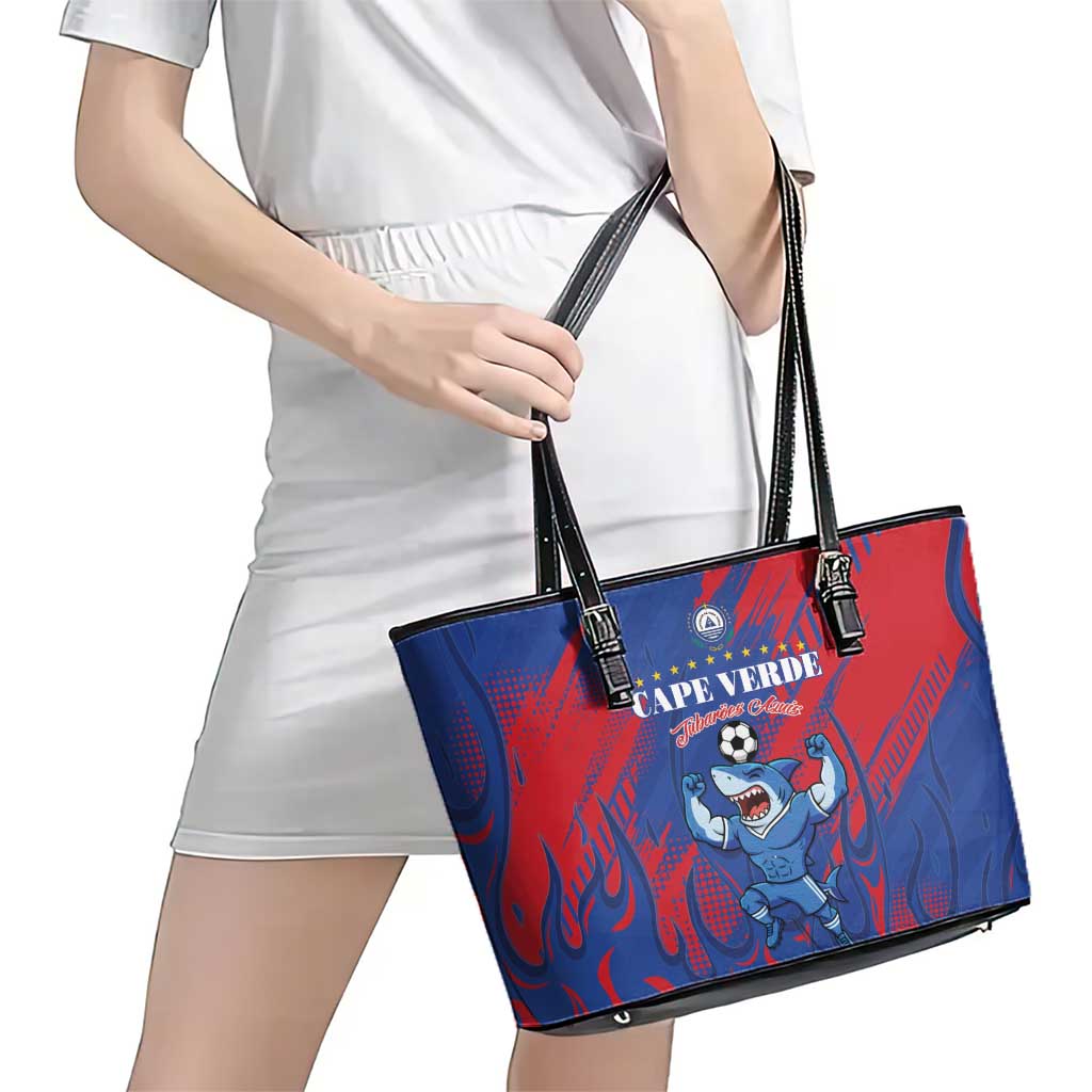 Cape Verde Football Leather Tote Bag One Team One Victory - Wonder Print Shop