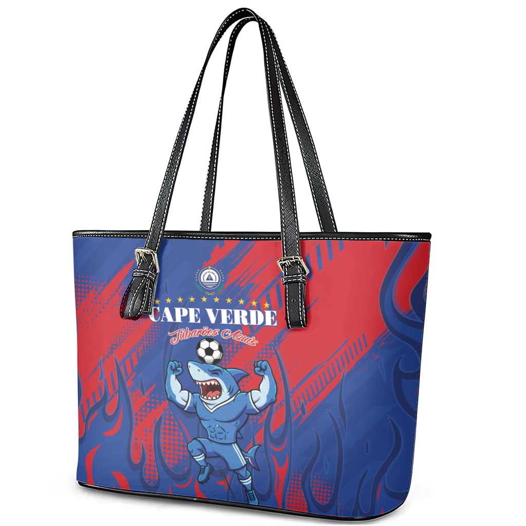 Cape Verde Football Leather Tote Bag One Team One Victory - Wonder Print Shop