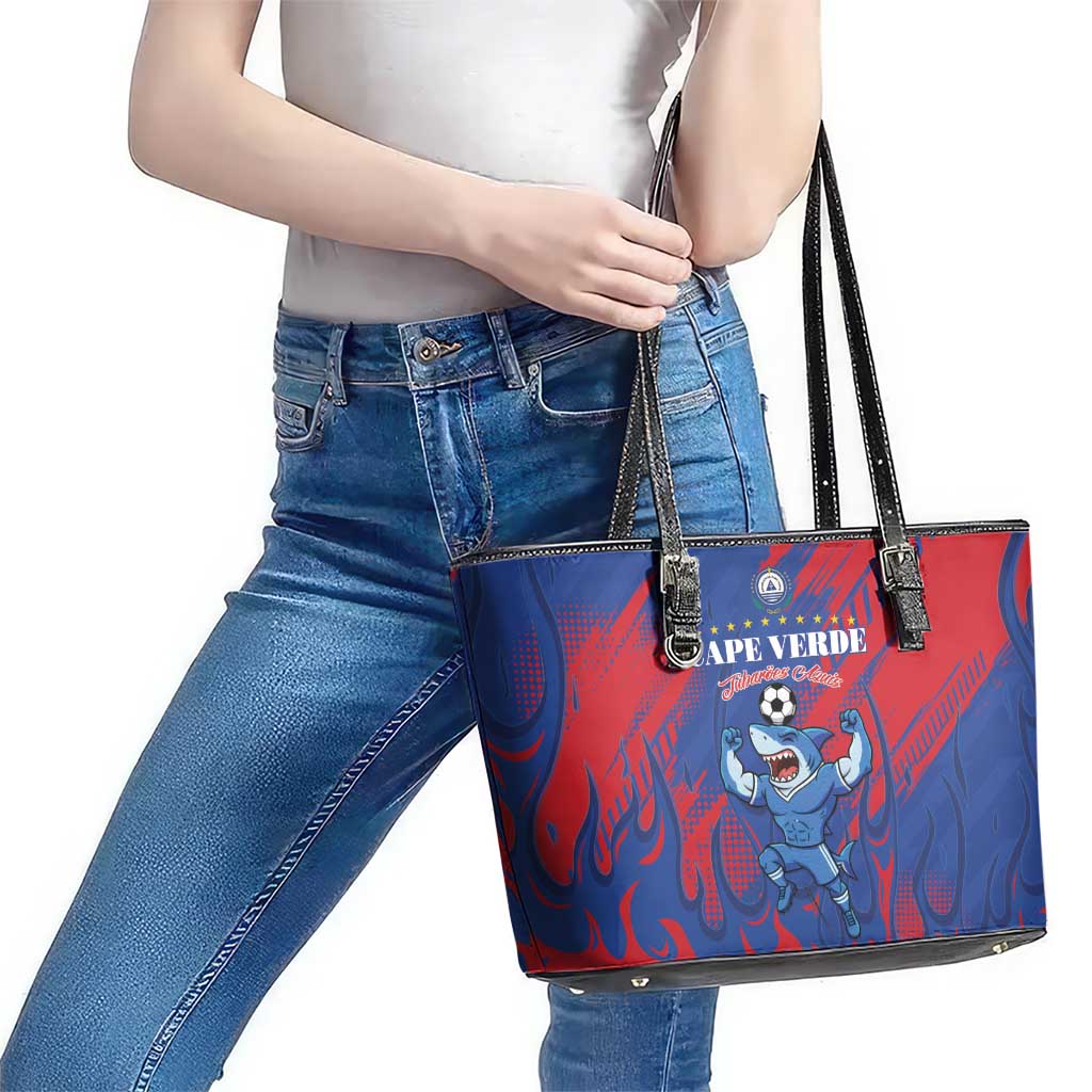 Cape Verde Football Leather Tote Bag One Team One Victory - Wonder Print Shop