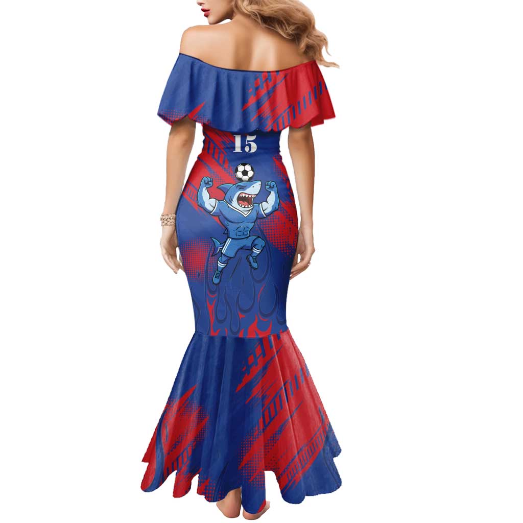 Custom Cape Verde Football Mermaid Dress One Team One Victory - Wonder Print Shop