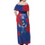 Custom Cape Verde Football Off Shoulder Maxi Dress One Team One Victory - Wonder Print Shop