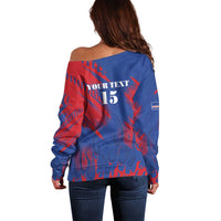 Custom Cape Verde Football Off Shoulder Sweater One Team One Victory - Wonder Print Shop