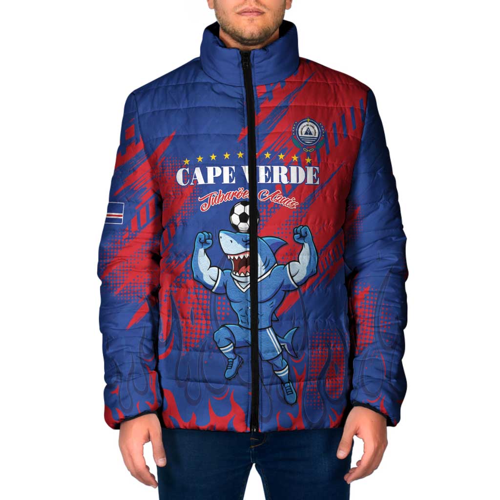 Custom Cape Verde Football Padded Jacket One Team One Victory - Wonder Print Shop