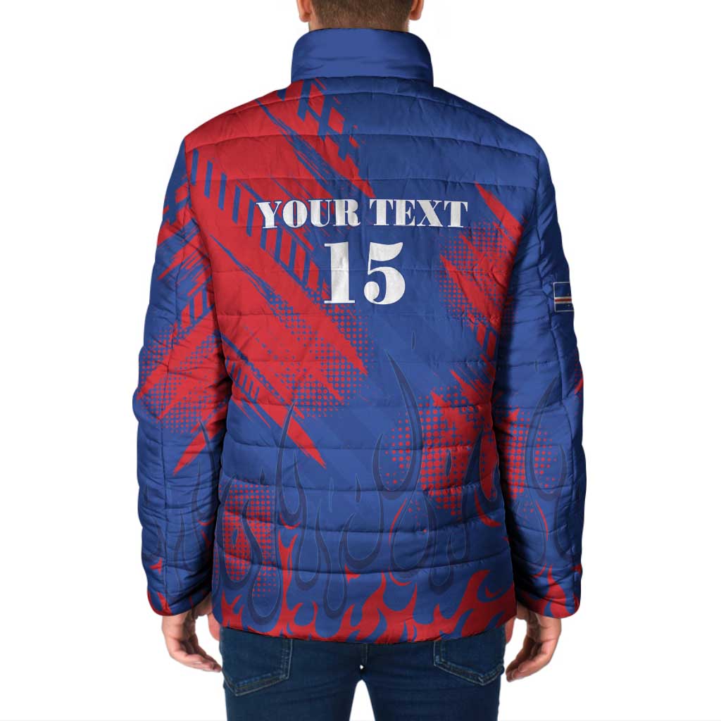 Custom Cape Verde Football Padded Jacket One Team One Victory - Wonder Print Shop