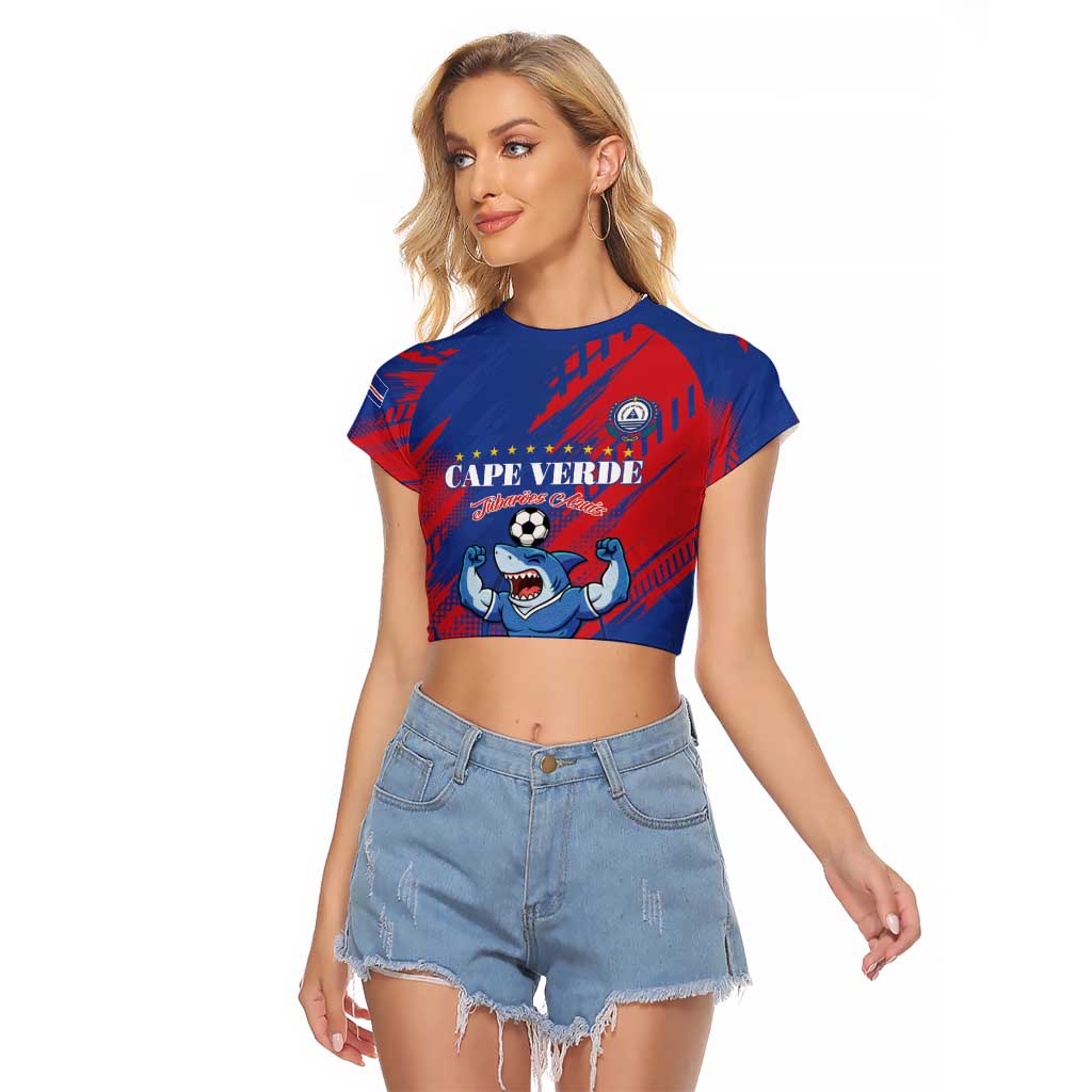 Custom Cape Verde Football Raglan Cropped T Shirt One Team One Victory - Wonder Print Shop