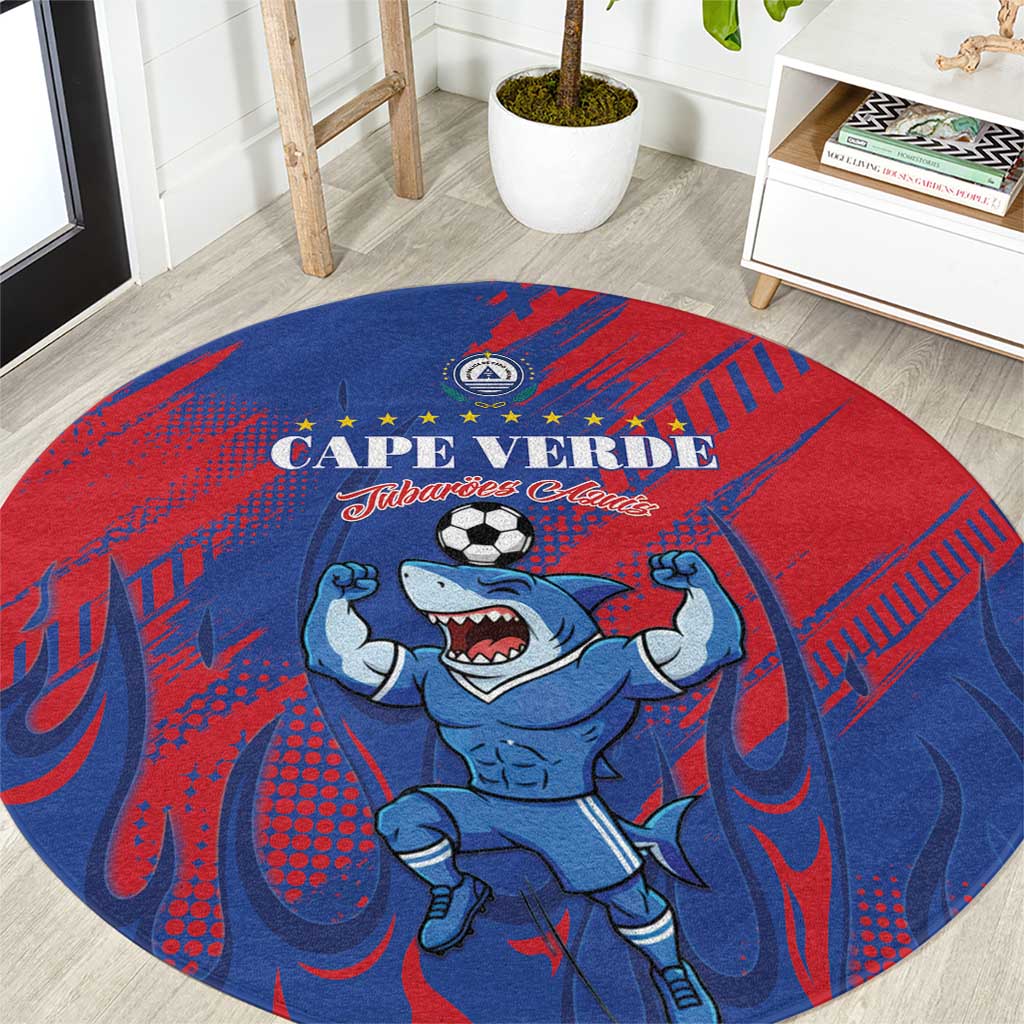 Cape Verde Football Round Carpet One Team One Victory - Wonder Print Shop