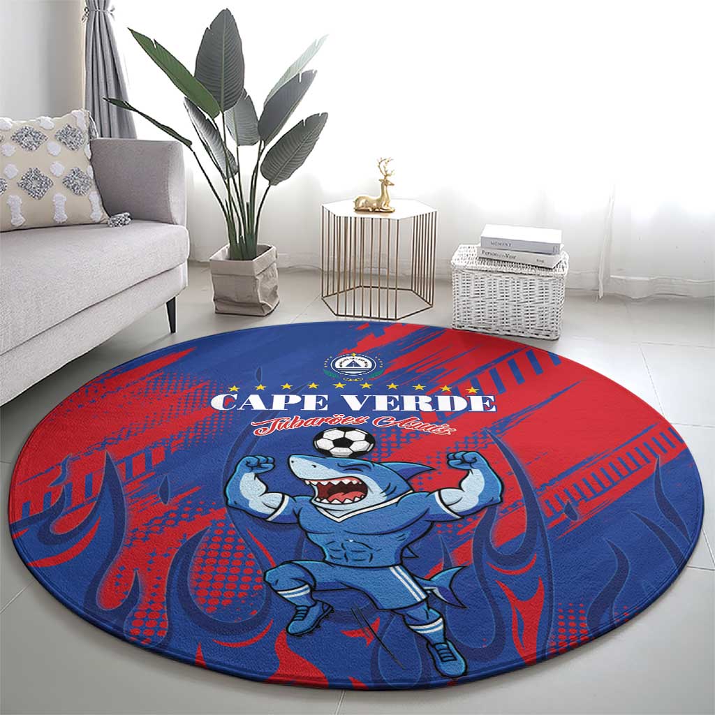 Cape Verde Football Round Carpet One Team One Victory - Wonder Print Shop