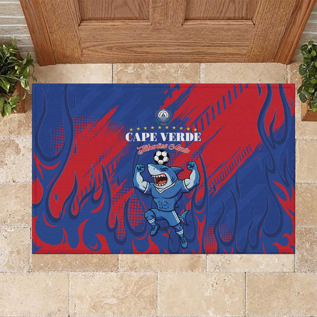 Cape Verde Football Rubber Doormat One Team One Victory - Wonder Print Shop