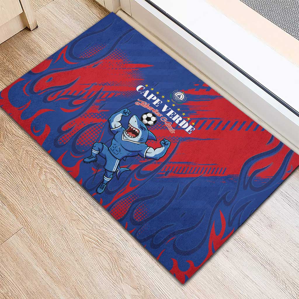 Cape Verde Football Rubber Doormat One Team One Victory - Wonder Print Shop