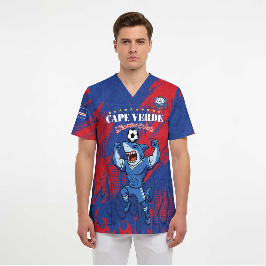 Custom Cape Verde Football Scrub Top One Team One Victory - Wonder Print Shop