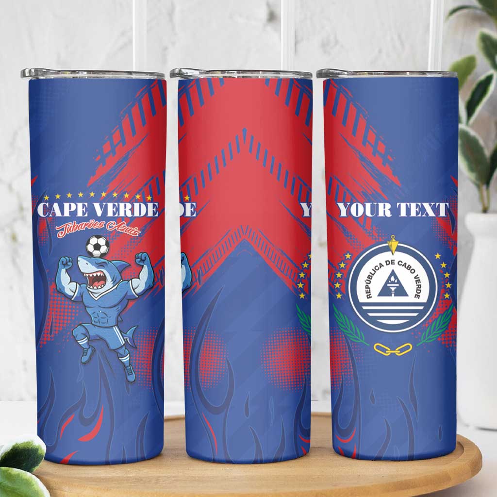 Custom Cape Verde Football Skinny Tumbler One Team One Victory - Wonder Print Shop