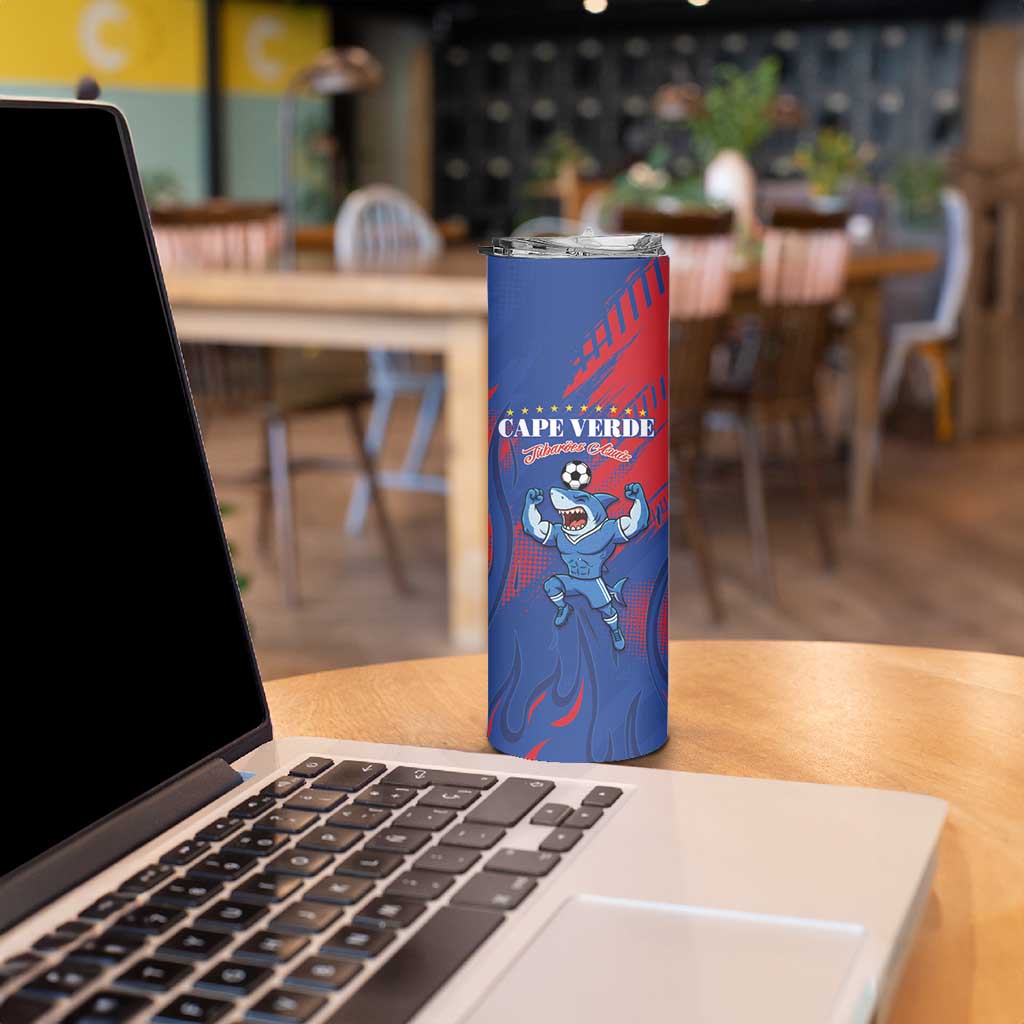 Custom Cape Verde Football Skinny Tumbler One Team One Victory - Wonder Print Shop