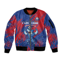Custom Cape Verde Football Sleeve Zip Bomber Jacket One Team One Victory - Wonder Print Shop