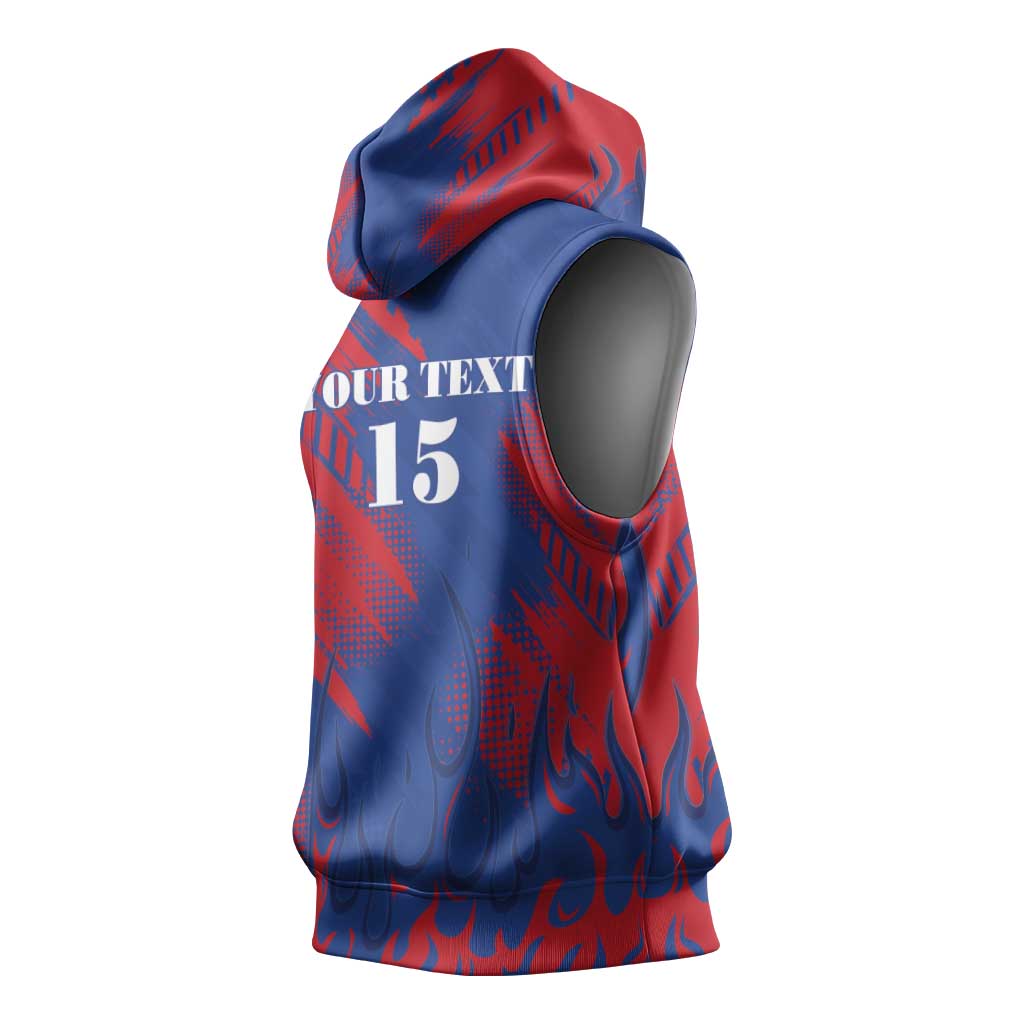 Custom Cape Verde Football Sleeveless Hoodie One Team One Victory - Wonder Print Shop
