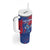 Custom Cape Verde Football Tumbler With Handle One Team One Victory - Wonder Print Shop