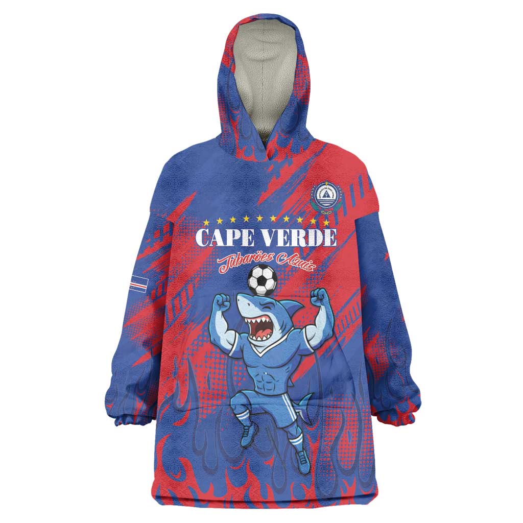 Custom Cape Verde Football Wearable Blanket Hoodie One Team One Victory - Wonder Print Shop