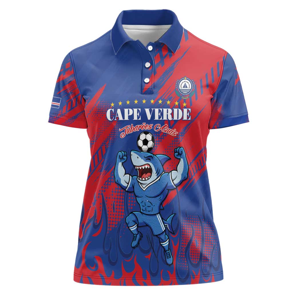 Custom Cape Verde Football Women Polo Shirt One Team One Victory - Wonder Print Shop