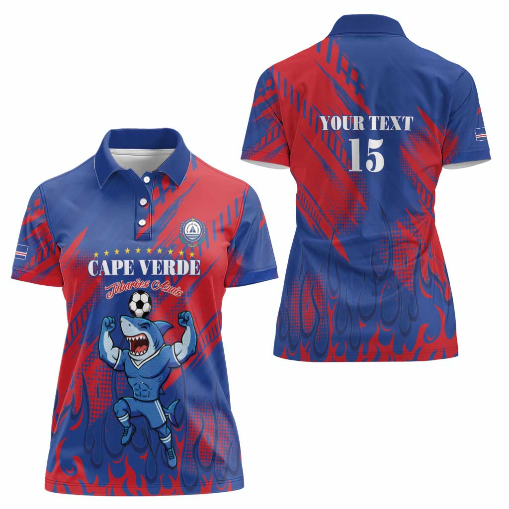 Custom Cape Verde Football Women Polo Shirt One Team One Victory - Wonder Print Shop