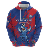 Custom Cape Verde Football Zip Hoodie One Team One Victory - Wonder Print Shop