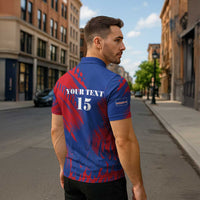 Custom Cape Verde Football Zipper Polo Shirt One Team One Victory - Wonder Print Shop