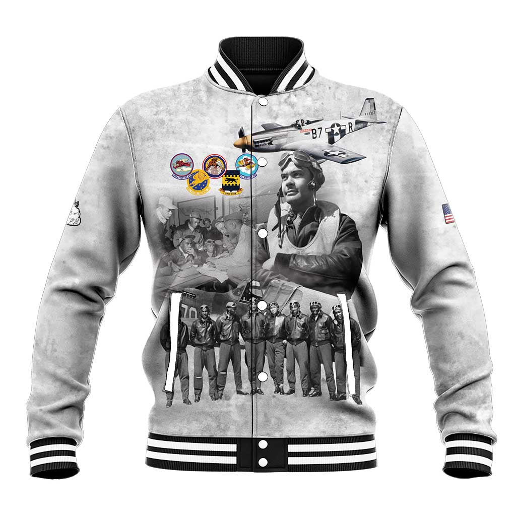 Red Tails Aviators Baseball Jacket WWII Heroes Tribute Retro Style - Wonder Print Shop