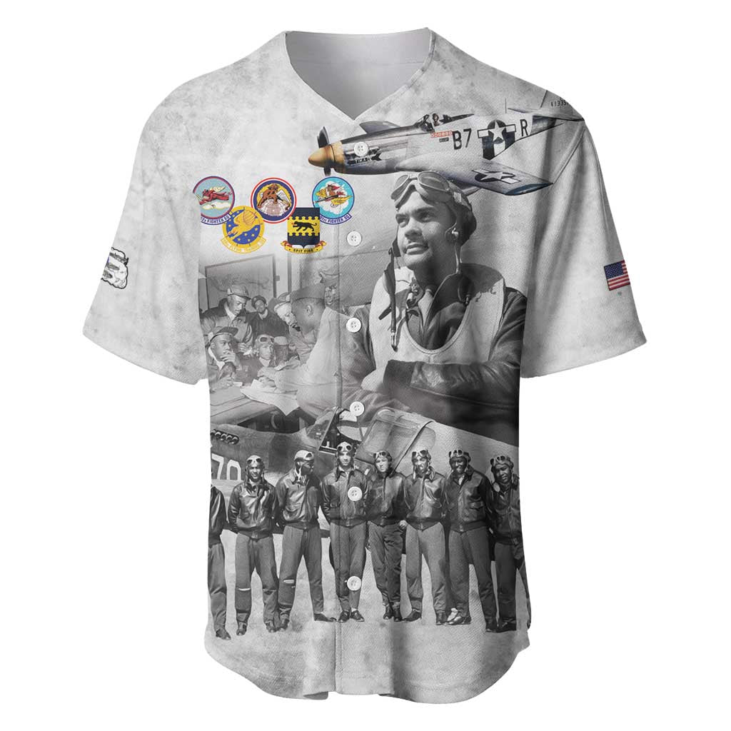 Red Tails Aviators Baseball Jersey WWII Heroes Tribute Retro Style - Wonder Print Shop