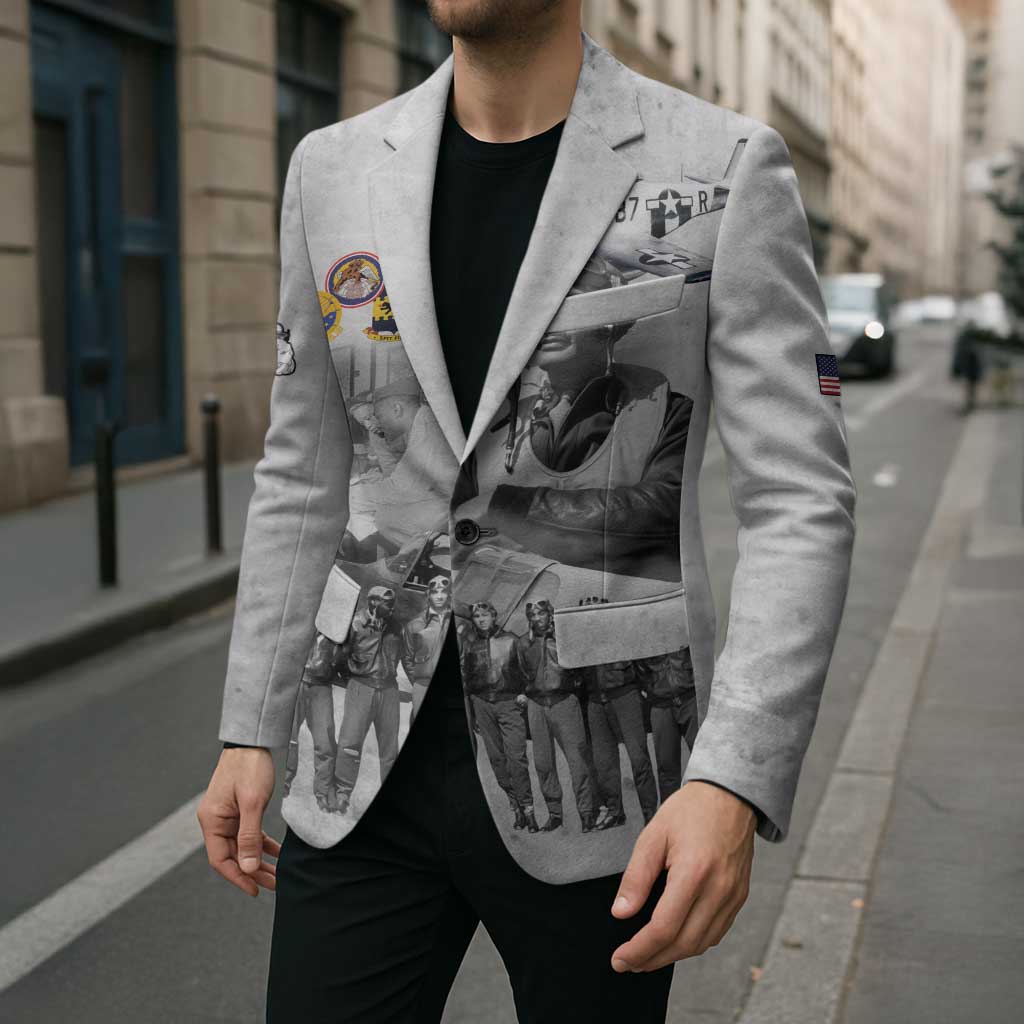 Red Tails Aviators Blazer WWII Heroes Tribute Retro Style - Wonder Print Shop