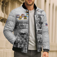 Red Tails Aviators Bomber Puffer Jacket WWII Heroes Tribute Retro Style - Wonder Print Shop