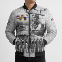 Red Tails Aviators Bomber Puffer Jacket WWII Heroes Tribute Retro Style - Wonder Print Shop