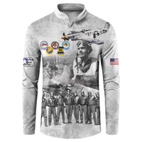 Red Tails Aviators Button Sweatshirt WWII Heroes Tribute Retro Style - Wonder Print Shop