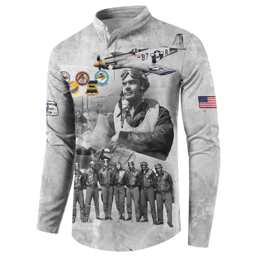 Red Tails Aviators Button Sweatshirt WWII Heroes Tribute Retro Style - Wonder Print Shop