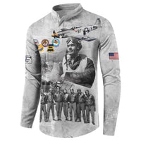 Red Tails Aviators Button Sweatshirt WWII Heroes Tribute Retro Style - Wonder Print Shop