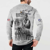 Red Tails Aviators Button Sweatshirt WWII Heroes Tribute Retro Style - Wonder Print Shop