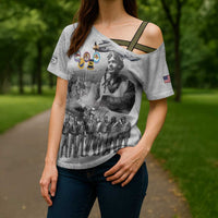 Red Tails Aviators Cross Shoulder Shirt WWII Heroes Tribute Retro Style - Wonder Print Shop