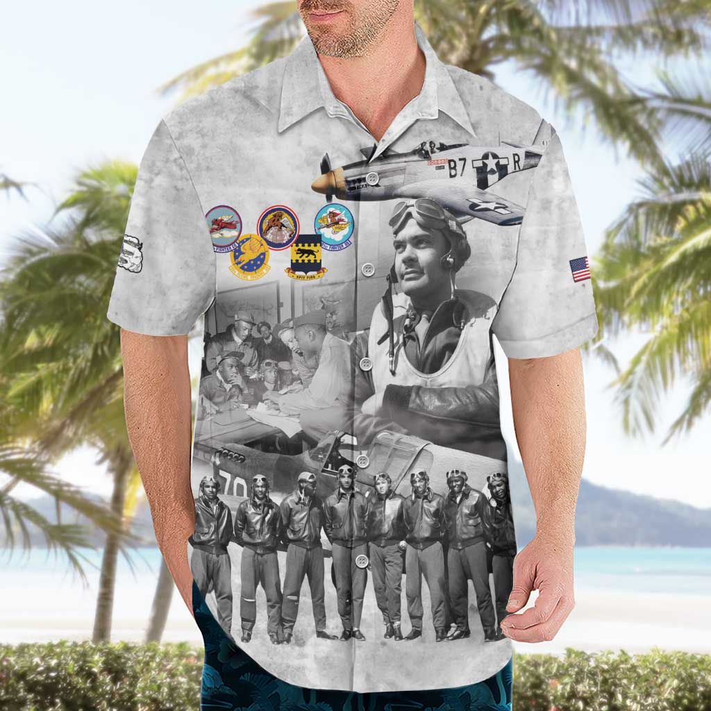 Red Tails Aviators Hawaiian Shirt WWII Heroes Tribute Retro Style - Wonder Print Shop