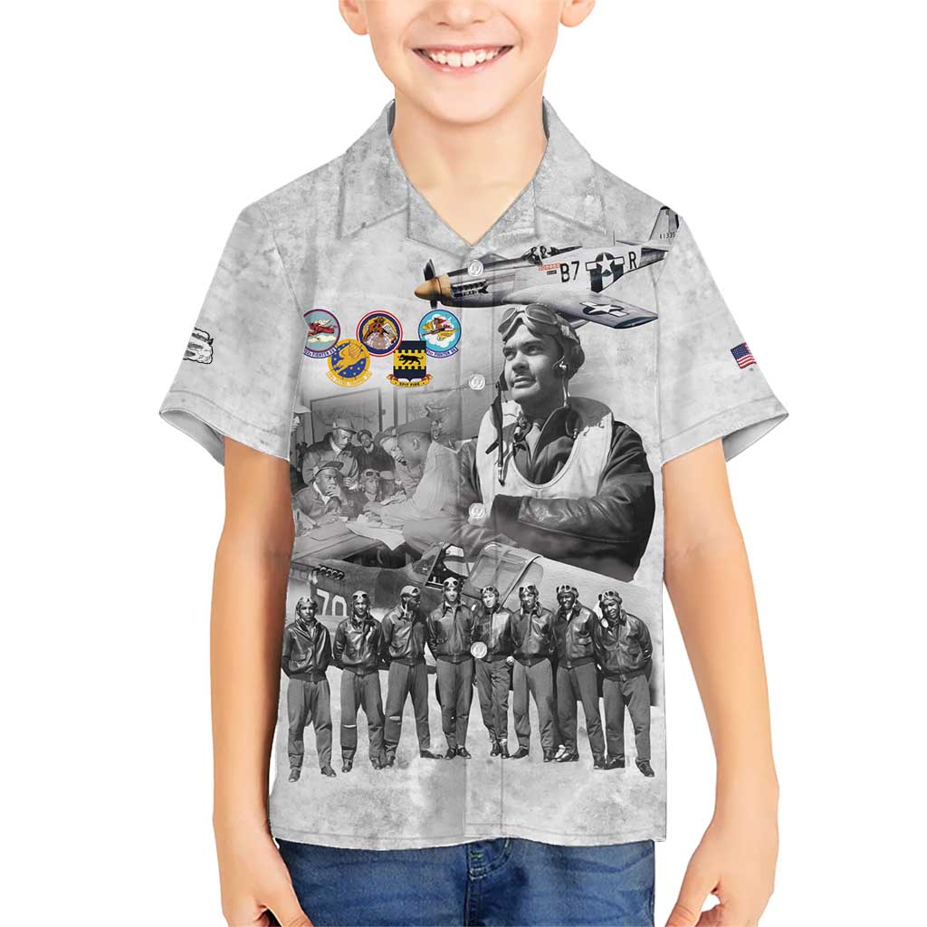 Red Tails Aviators Hawaiian Shirt WWII Heroes Tribute Retro Style - Wonder Print Shop